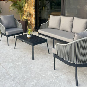 SOFÁ CALIFORNIA EM ALUMINIO E CORDA NÁUTICA