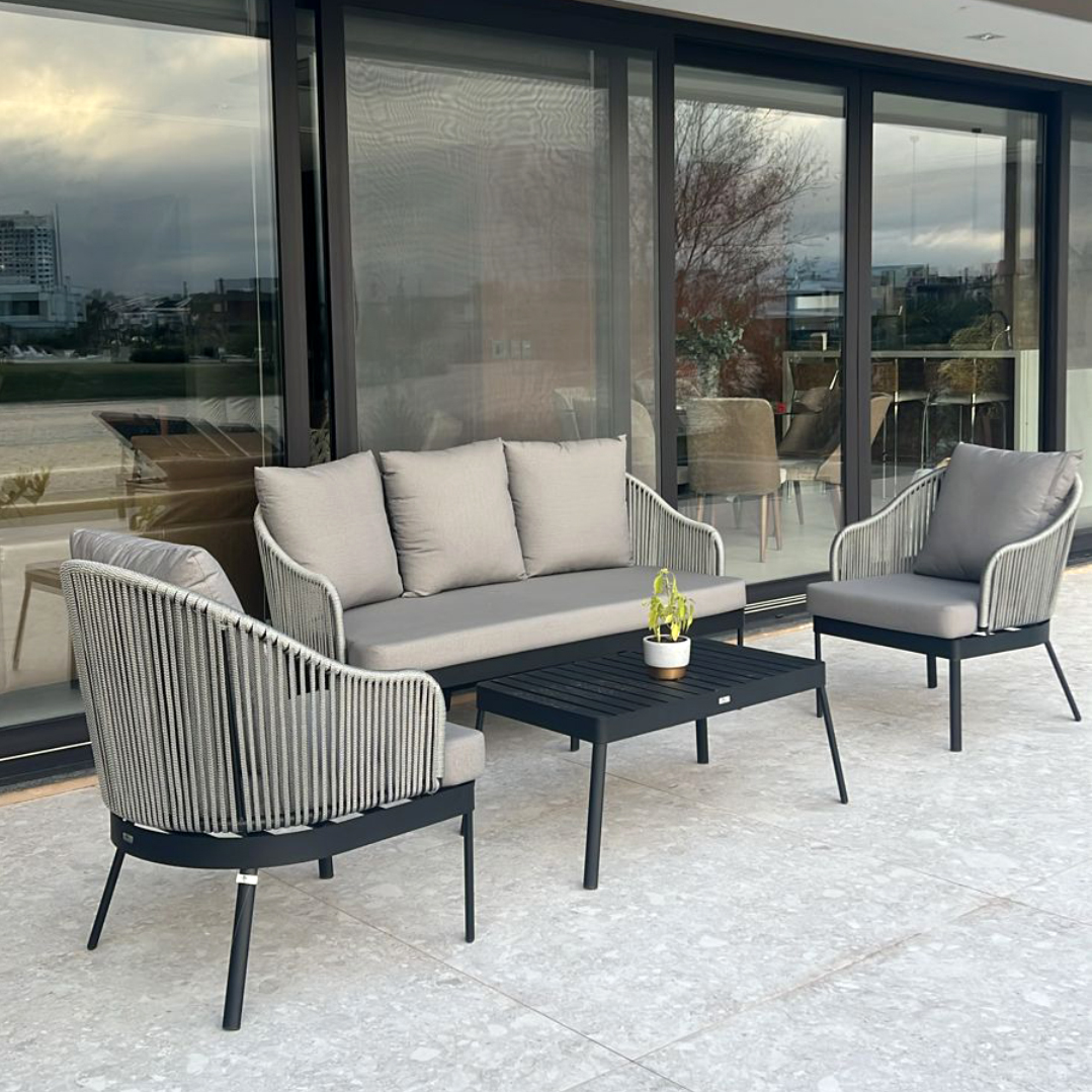 SOFÁ CALIFORNIA EM ALUMINIO E CORDA NÁUTICA - Imagem 2