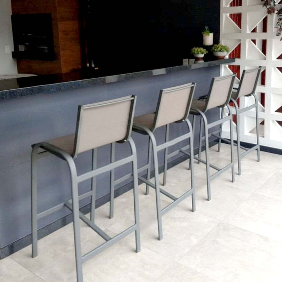 BANQUETA GRÉCIA EM ALUMINIO E TELA SLING - Imagem 2