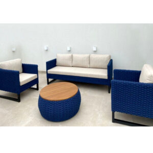 SOFÁ ROMA EM ALUMINIO E CORDA NÁUTICA