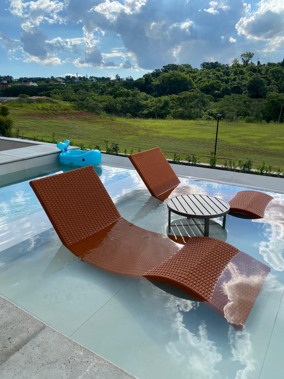 ESPREGUIÇADEIRA ROMA FIXA EM ALUMINIO E CORDA NAUTICA