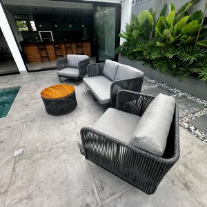 JOGO DE SOFÁ SALVADOR EM ALUMINIO E CORDA NAUTICA