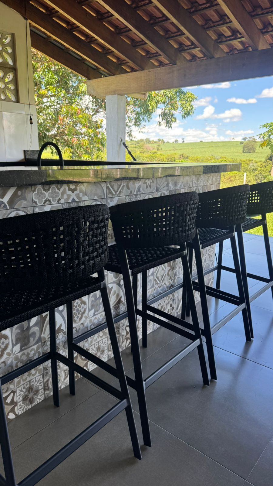 BANQUETA ISTAMBUL EM ALUMINIO E CORDA NAUTICA - Imagem 3